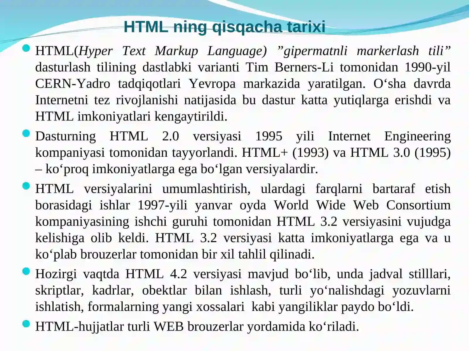 Maruza HTML tiliga kirish 3