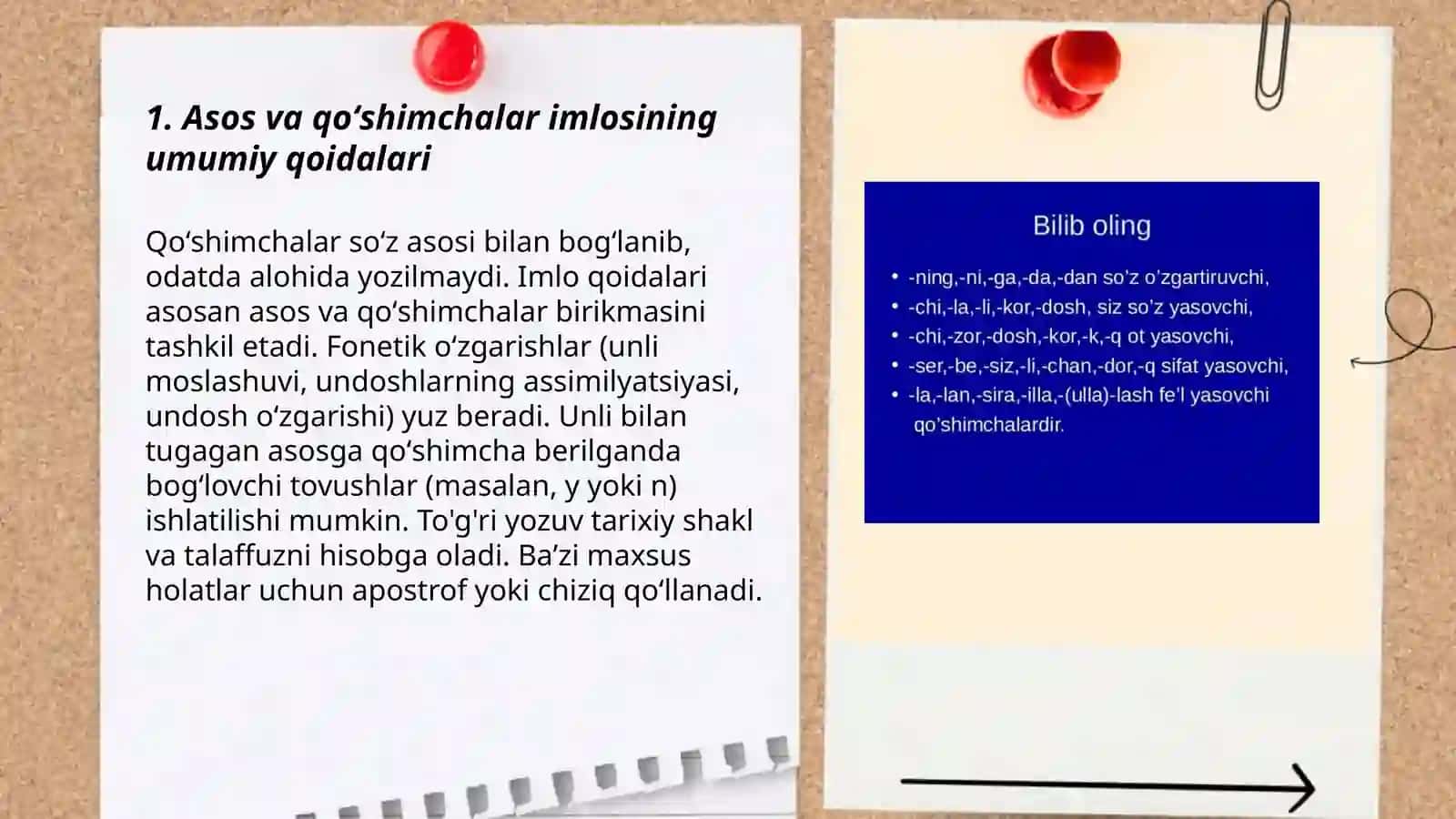 Oʻzbek tilida asos va qoʻshimchalar imlosi 3