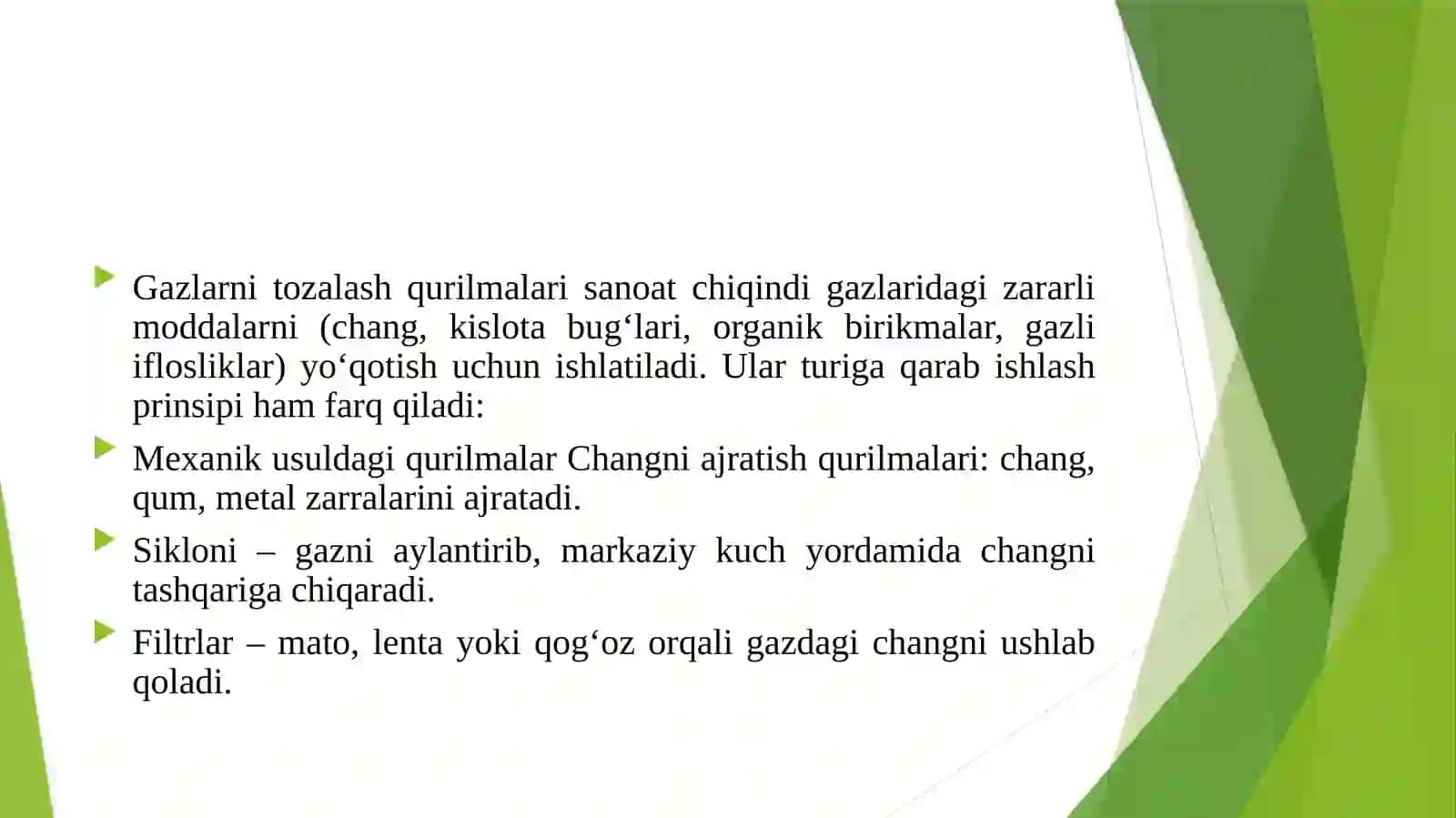 Gazlarni tozalash qurilmalari va ishlash prinsipi 3