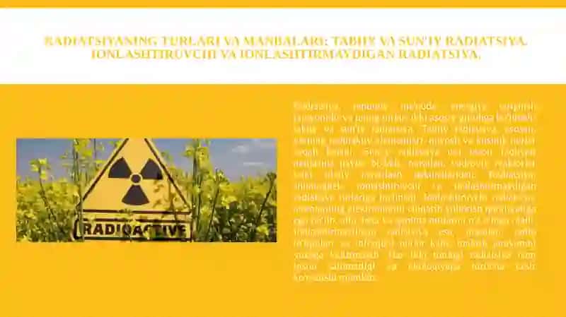Radiatsiya haqida umumiy ma'lumot 3