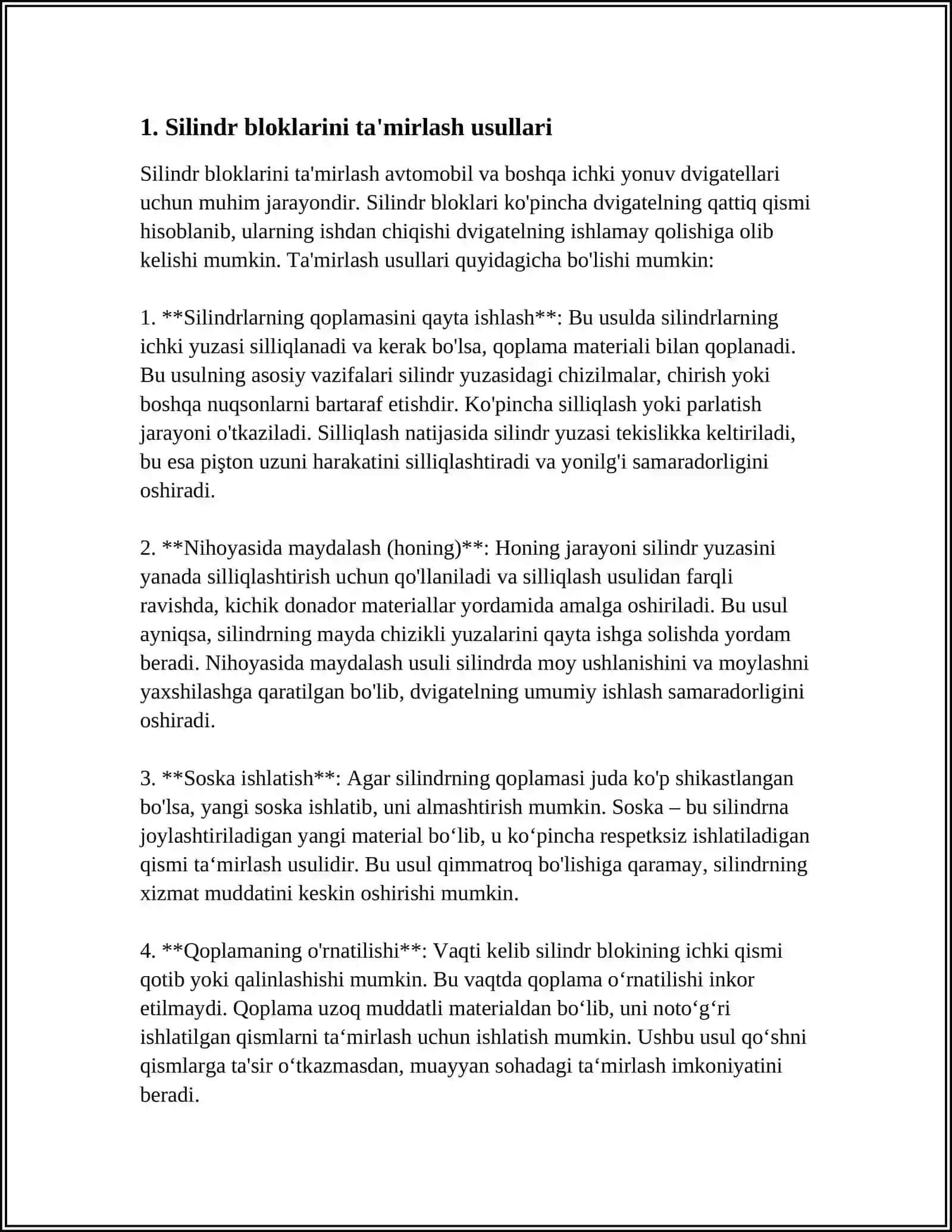 BLOK SILINDRLARINI TIKLASH 3
