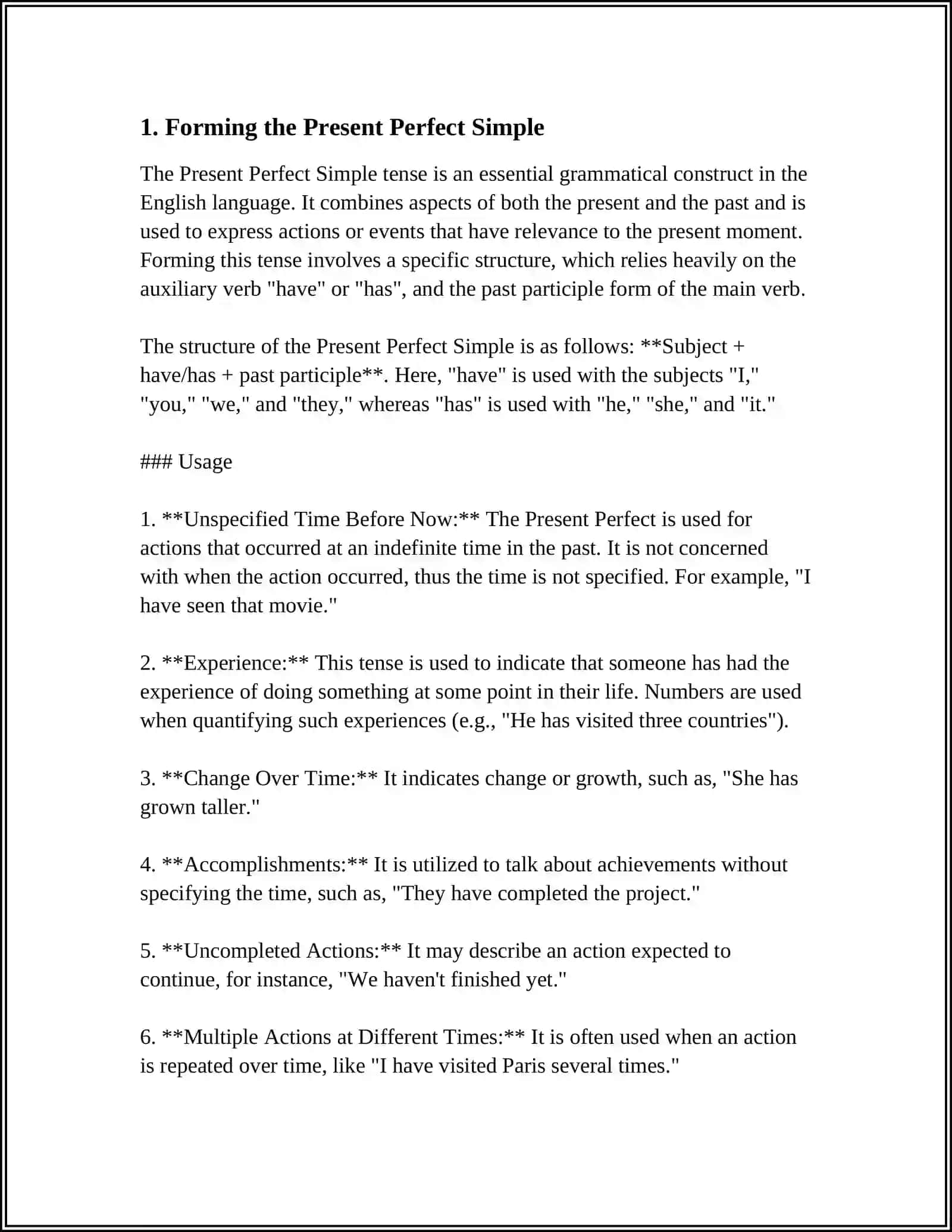 PRESENT PERFECT SIMPLE 3