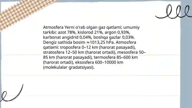 Atmasfera mavzusi 3