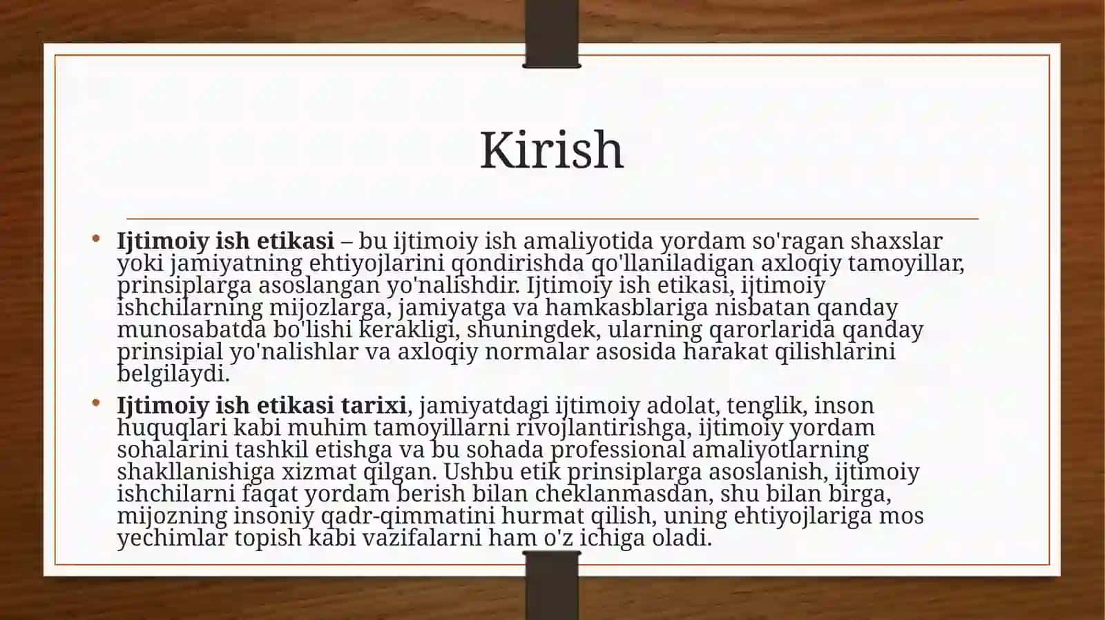 Ijtimoiy ishetikasi rivojlanishi tarixi 3