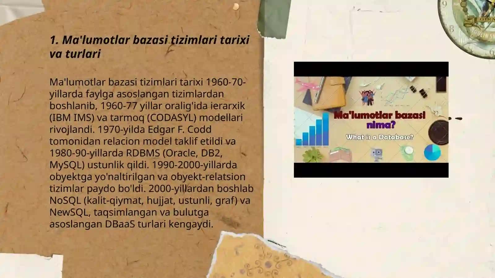 Ma’lumotlar va bilimlar bazasi 3