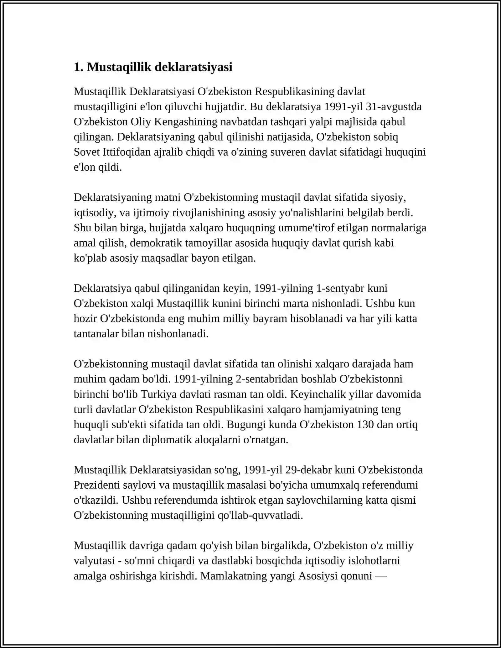 Davlat Mustaqilligi Sari Talang Qadamlar 3