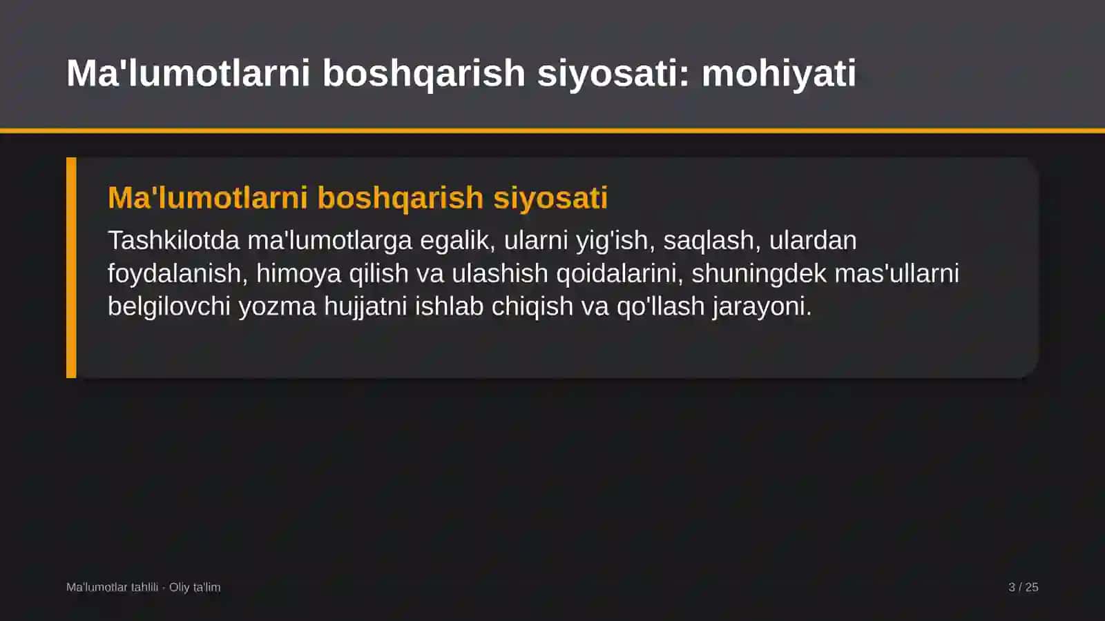 oziq ovqat sanoatida ma'lumotlarni boshqarish siyosatini ishlab chiqish 6165 3