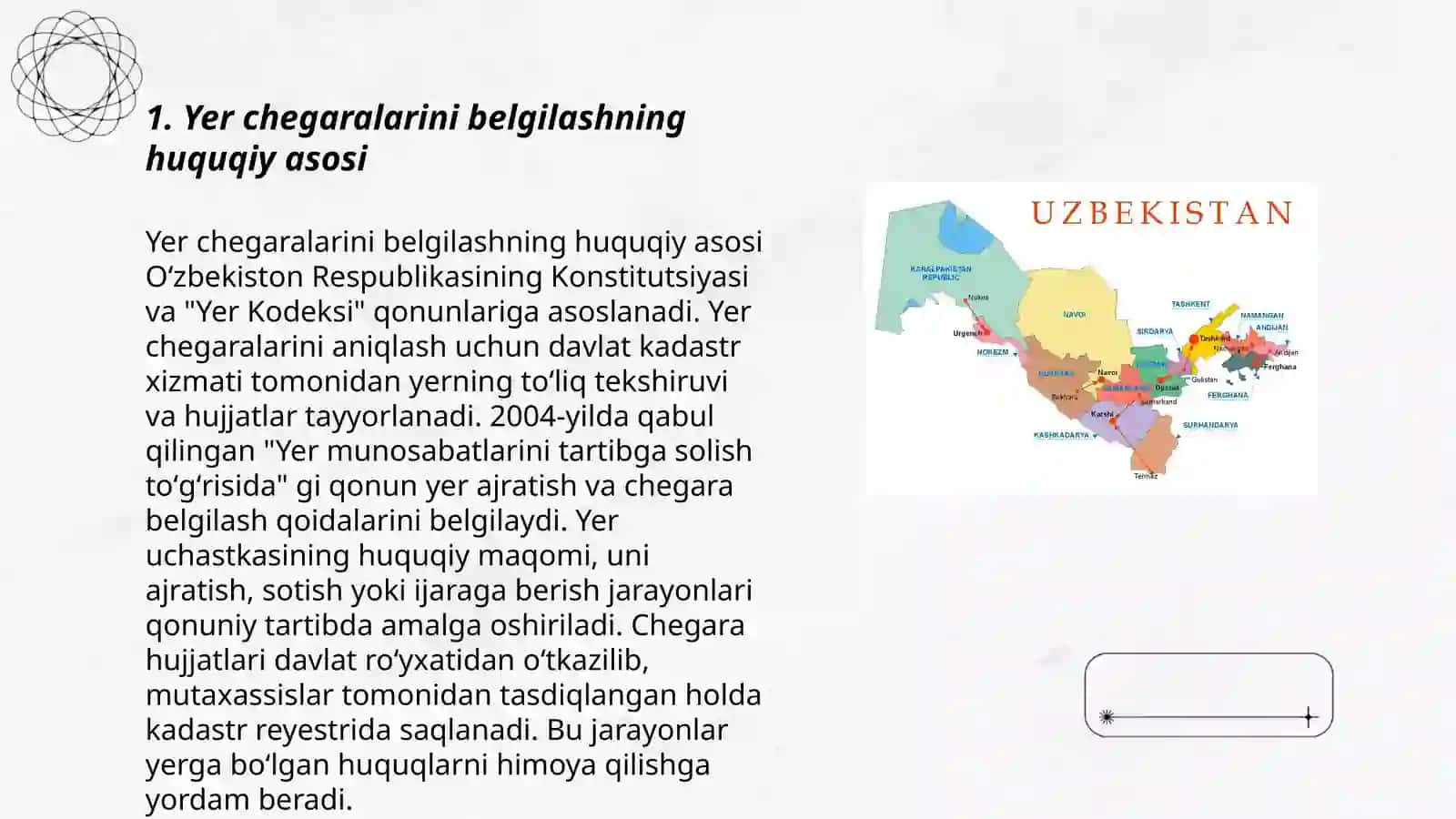 Yer chegaralarining joylashishini kelishish tartibi 3