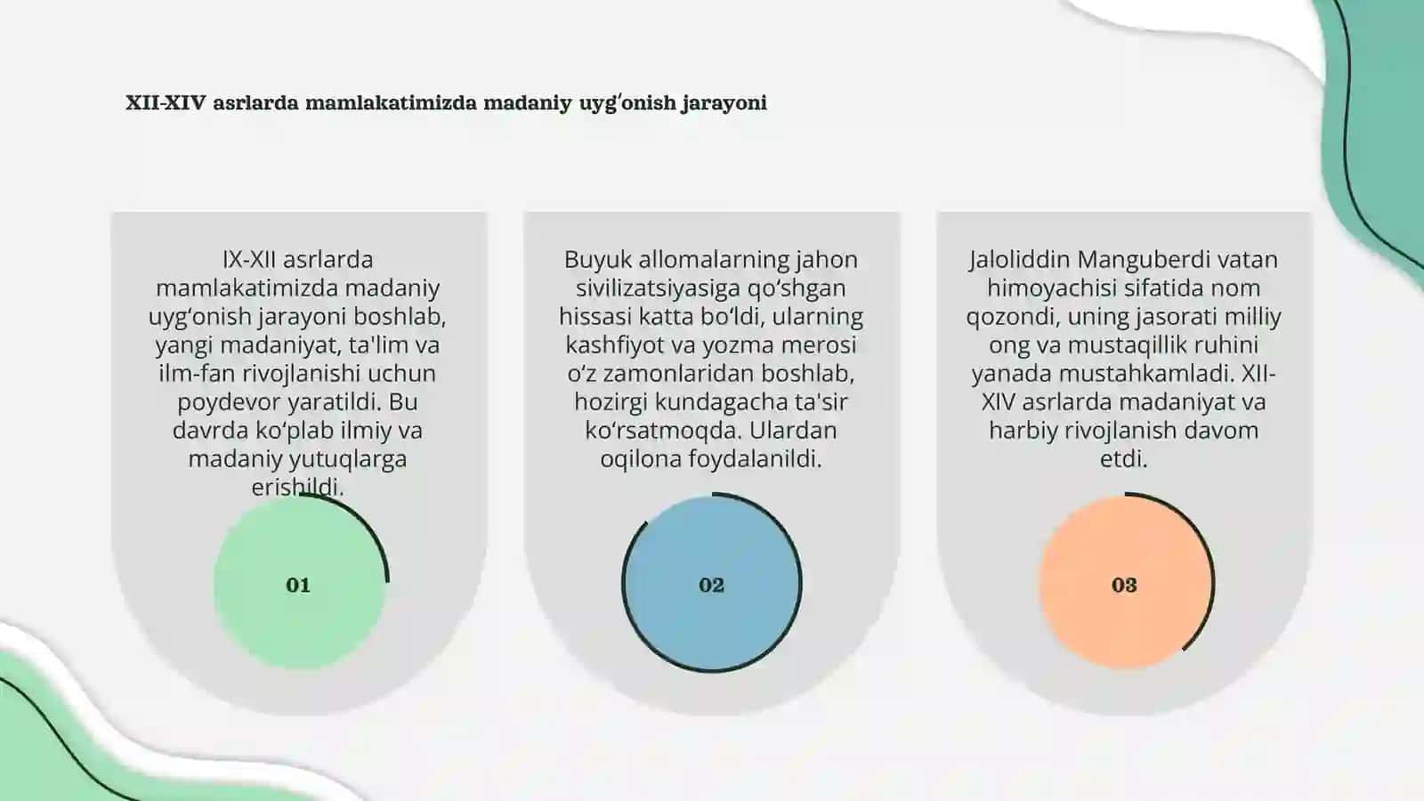Jahon civilizatsiyasiga qo‘shgan hissasi 3
