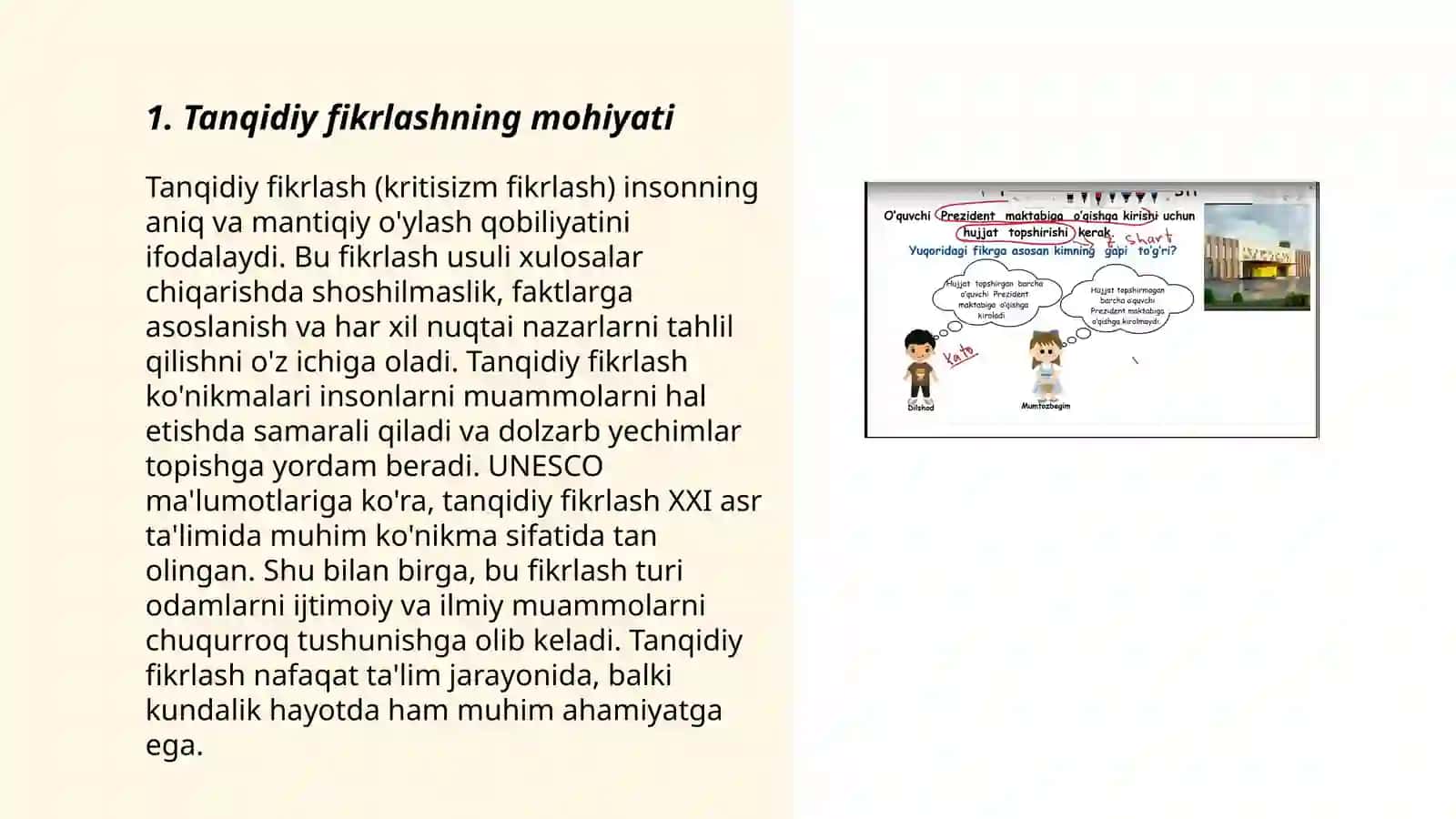 Tanqidiy fikrlash 3