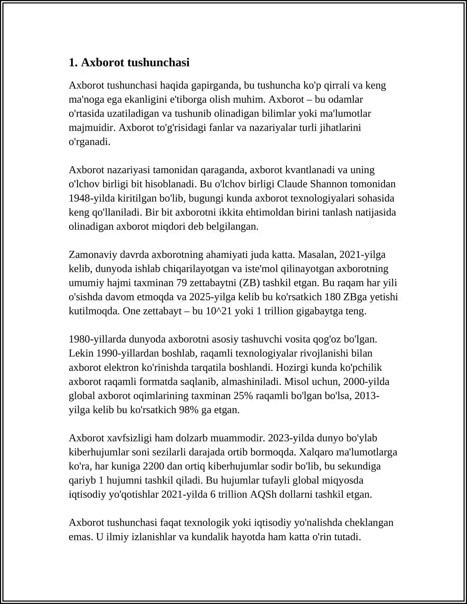 AXBOROT NMA VA UNING MANBALARI 3