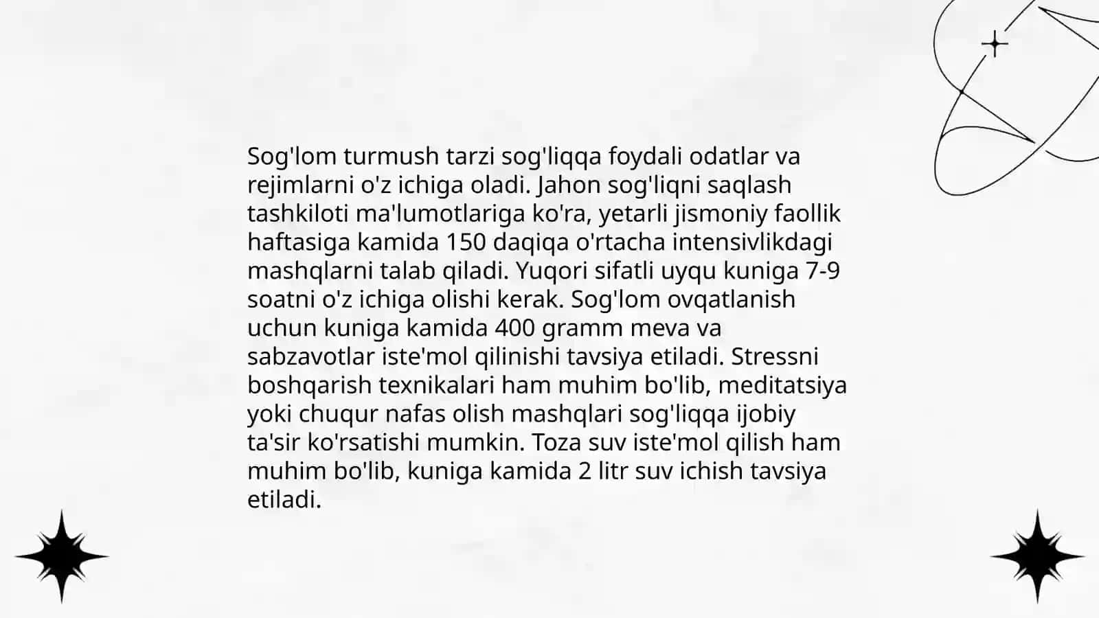 Sog'lom turmush tarzi 3