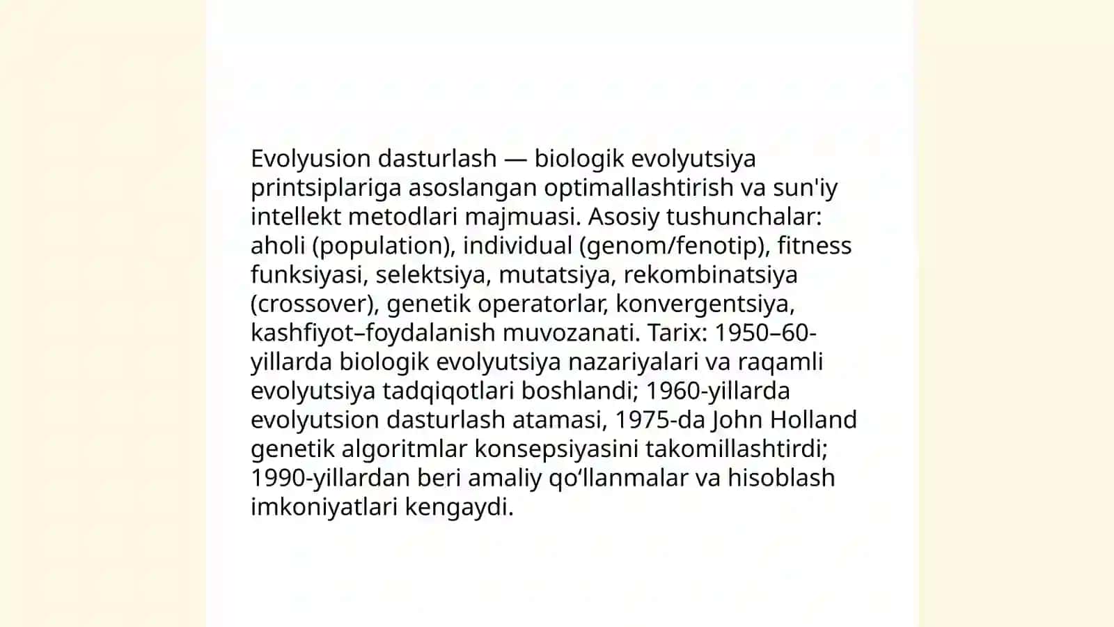 Evolyusion dasturlash va genetik algoritmlar 3