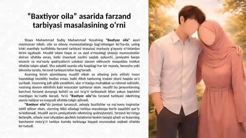 Shayx Muhammad Sodiq Muhammad Yusufning "Baxtiyor oila" asarida farzand tarbiyasi 3