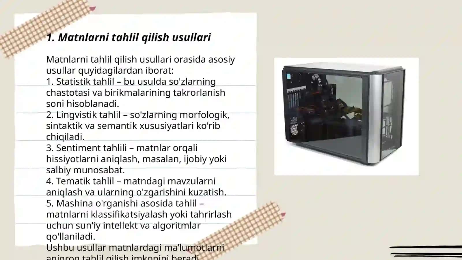 Kampyuter lingvistikasida moddelashtirish 3