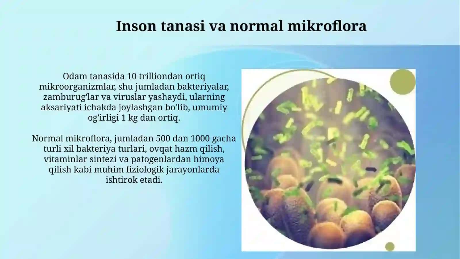 Odam organizimi normal Disbakterioz tushunchasi 3