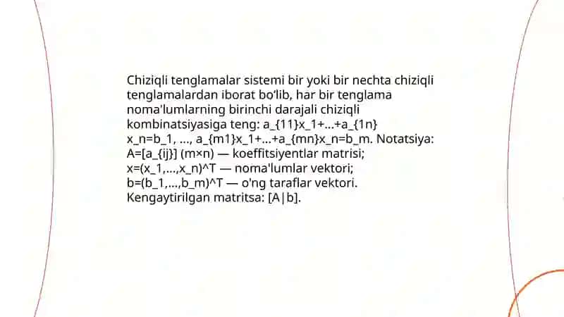 Chiziqli tenglamalar sistemasi 3