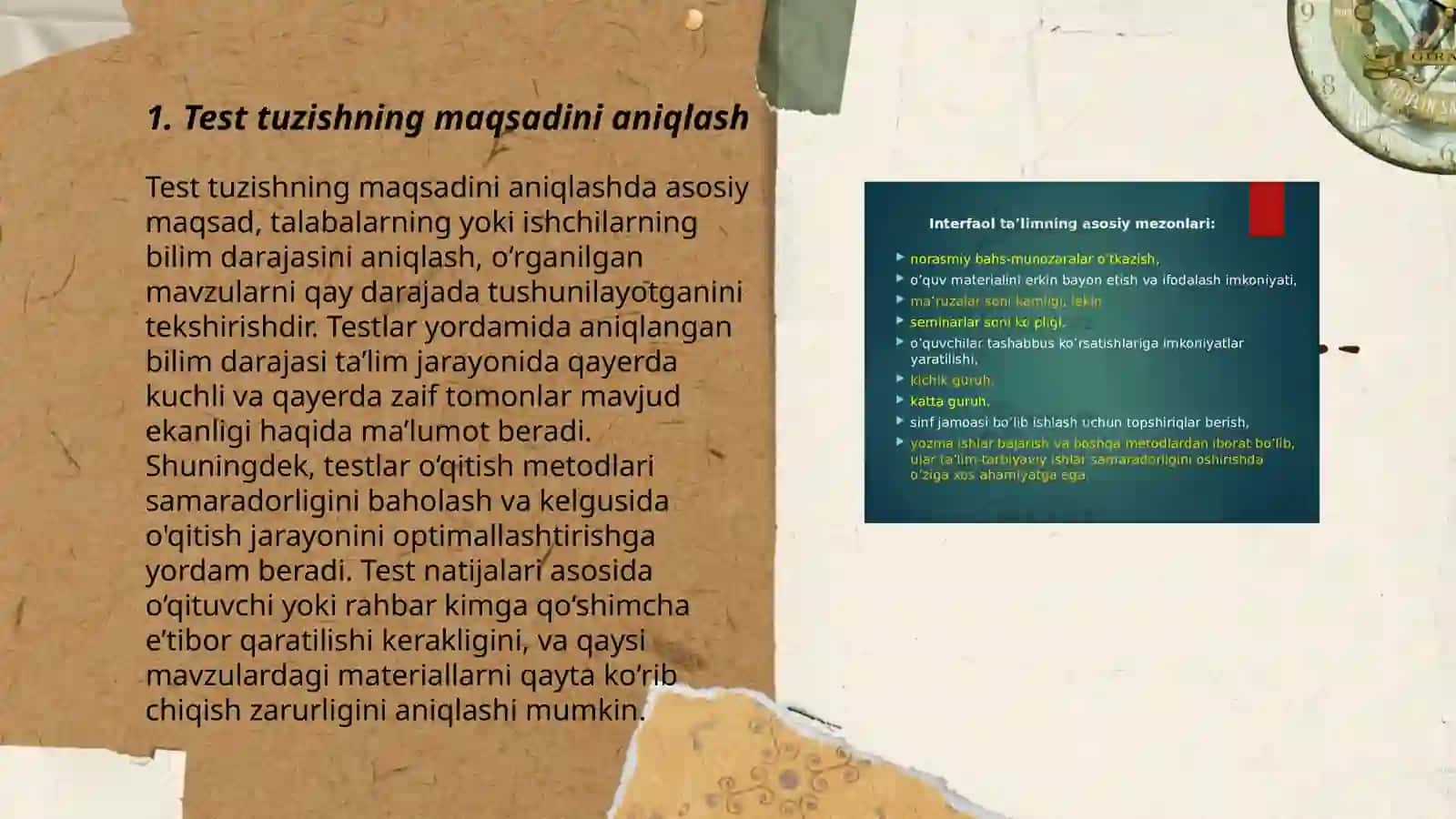 Test tuzishning asosiy bosqichlari 3