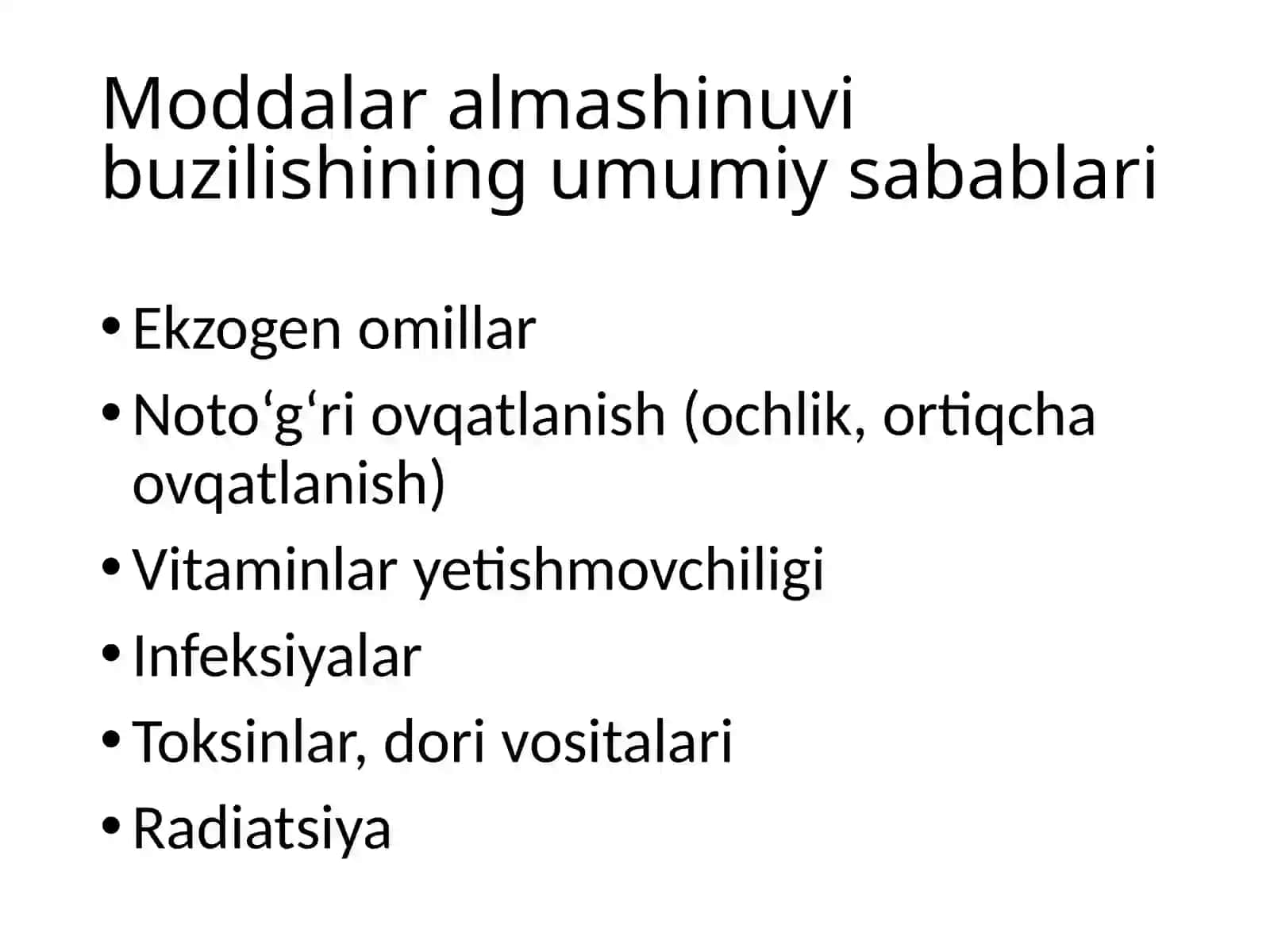 Energiya almashinuvi buzilishi 3