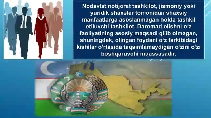 O'ZBEKISTON RESPUBLIKASI NODAVLAT NOTIJORAT  TASHKILOTLARI FAOLIYATI 3
