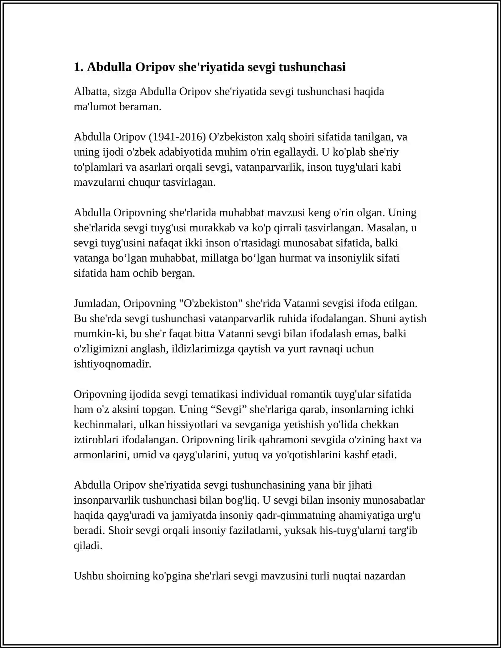 Abdulla Oripov She'riyatida Muhabbat Tarannumi 3