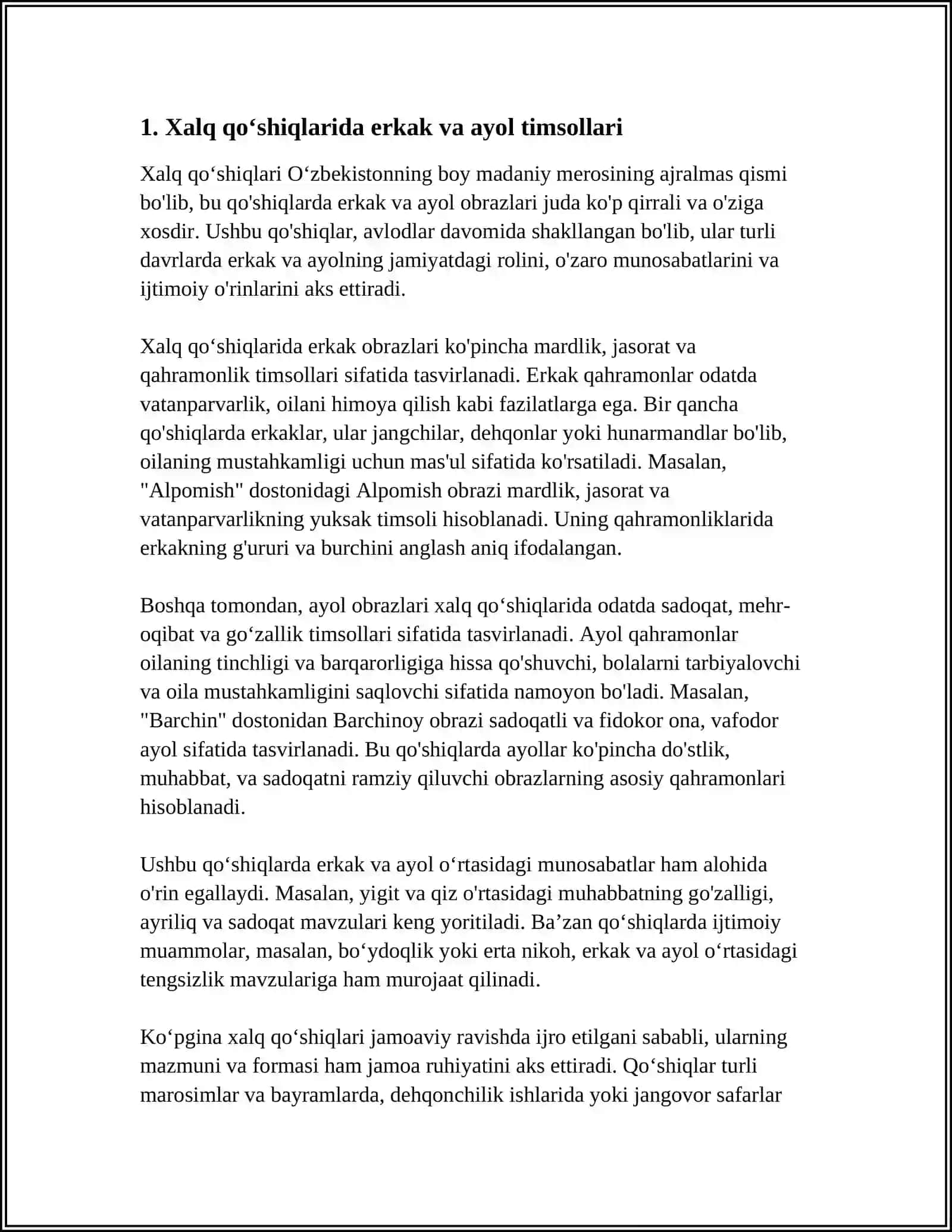 Xalq Qo'shiqlaridagi Timsollar 3