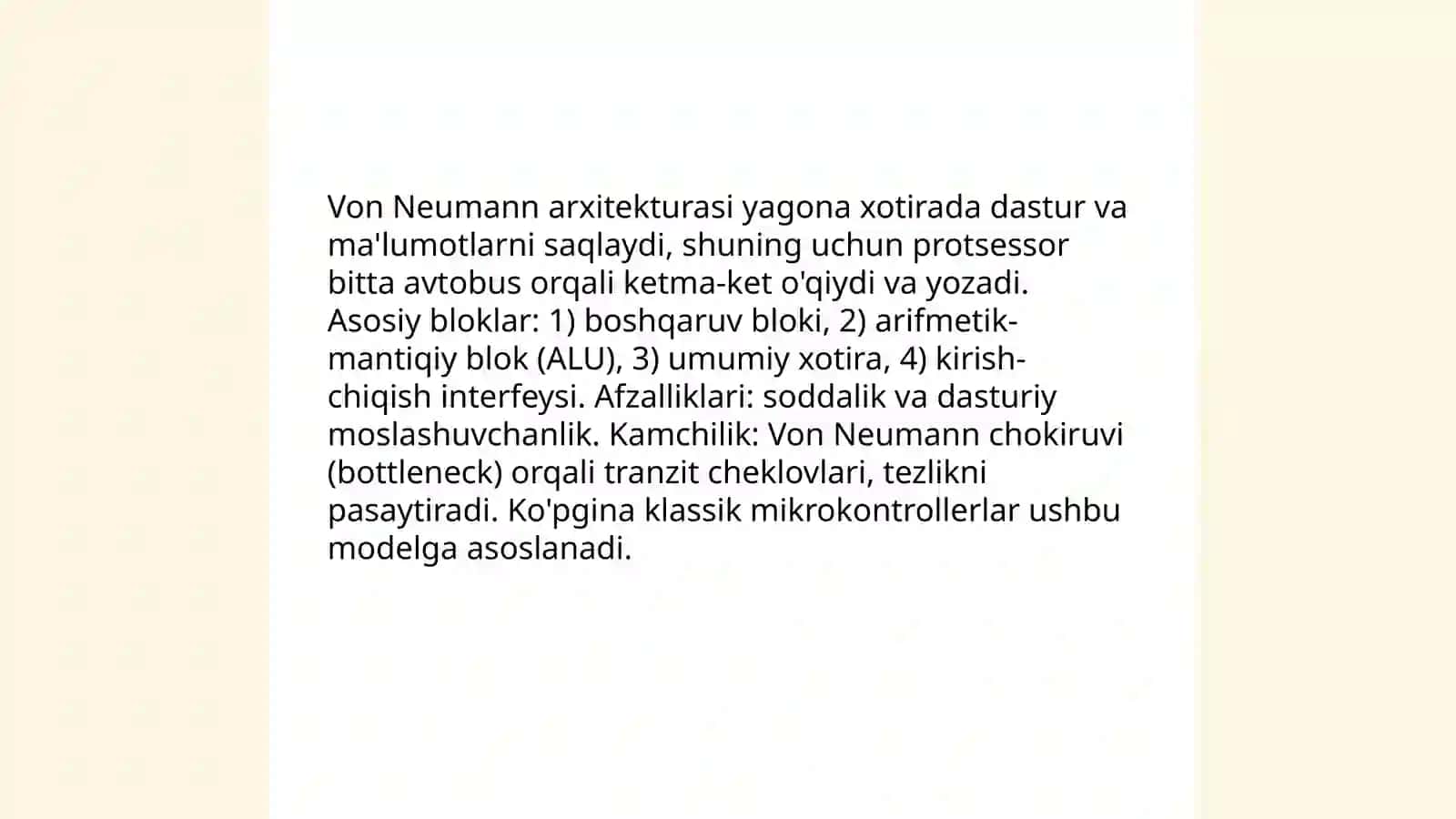 Mikrokontrollerlar arxitekturasi turlari 3