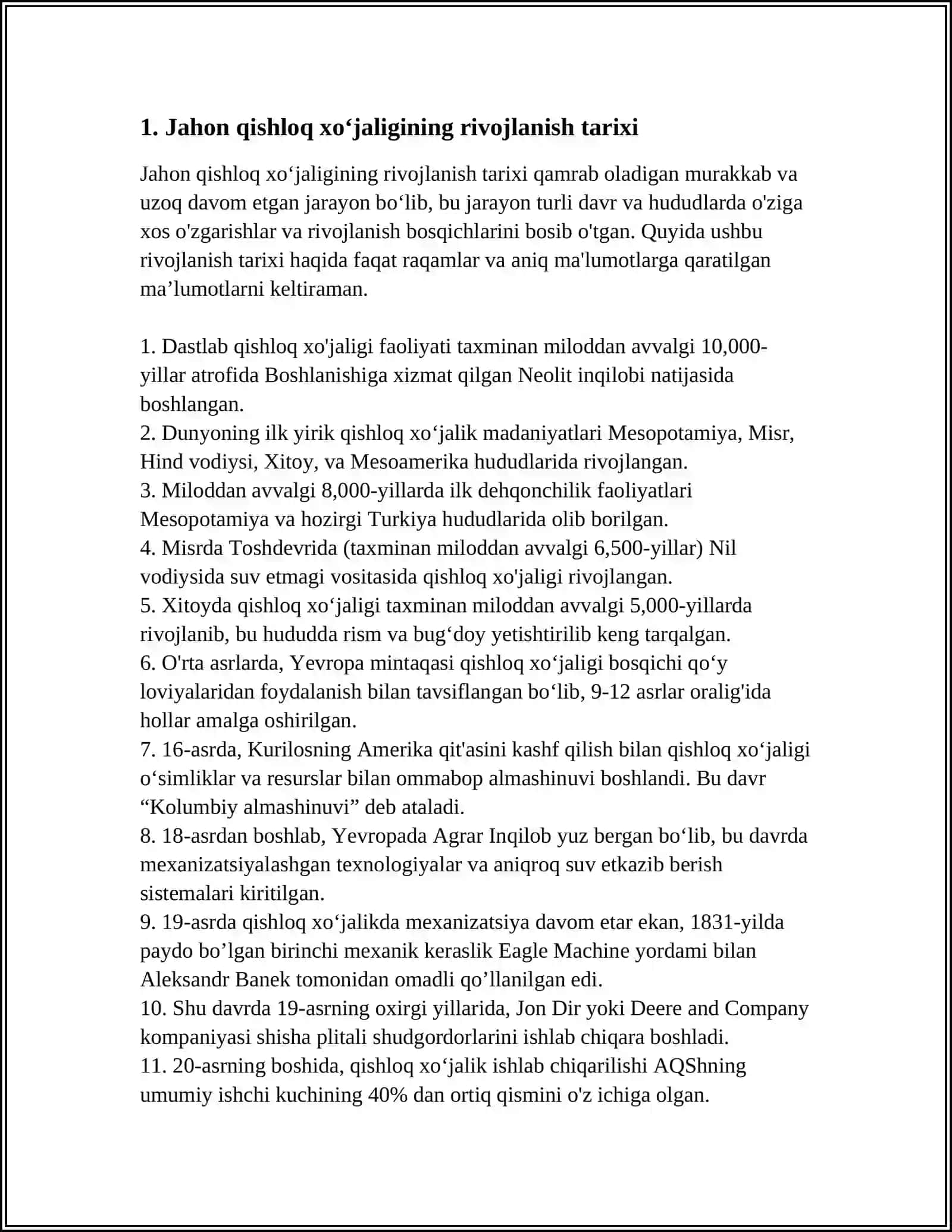 JAHON QISHLOQ XOʻJALIGI GEOGRAFIYASI 3