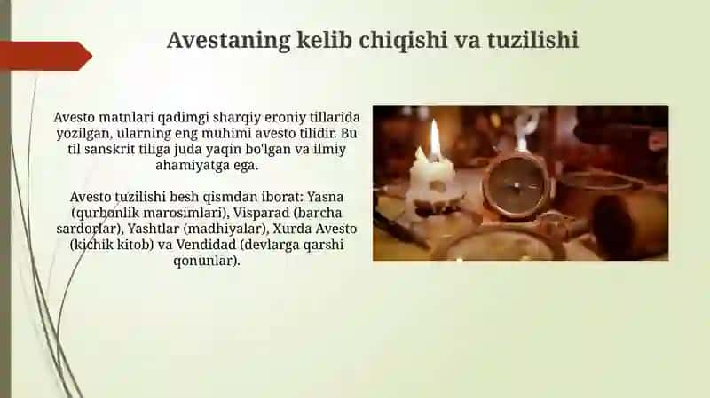 Avesto muqaddas manba va undagi asosiy talinotlar 3
