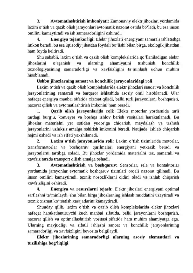 Laxim o‘tish va qazib olish komplekslarining elektr jihozlari 3