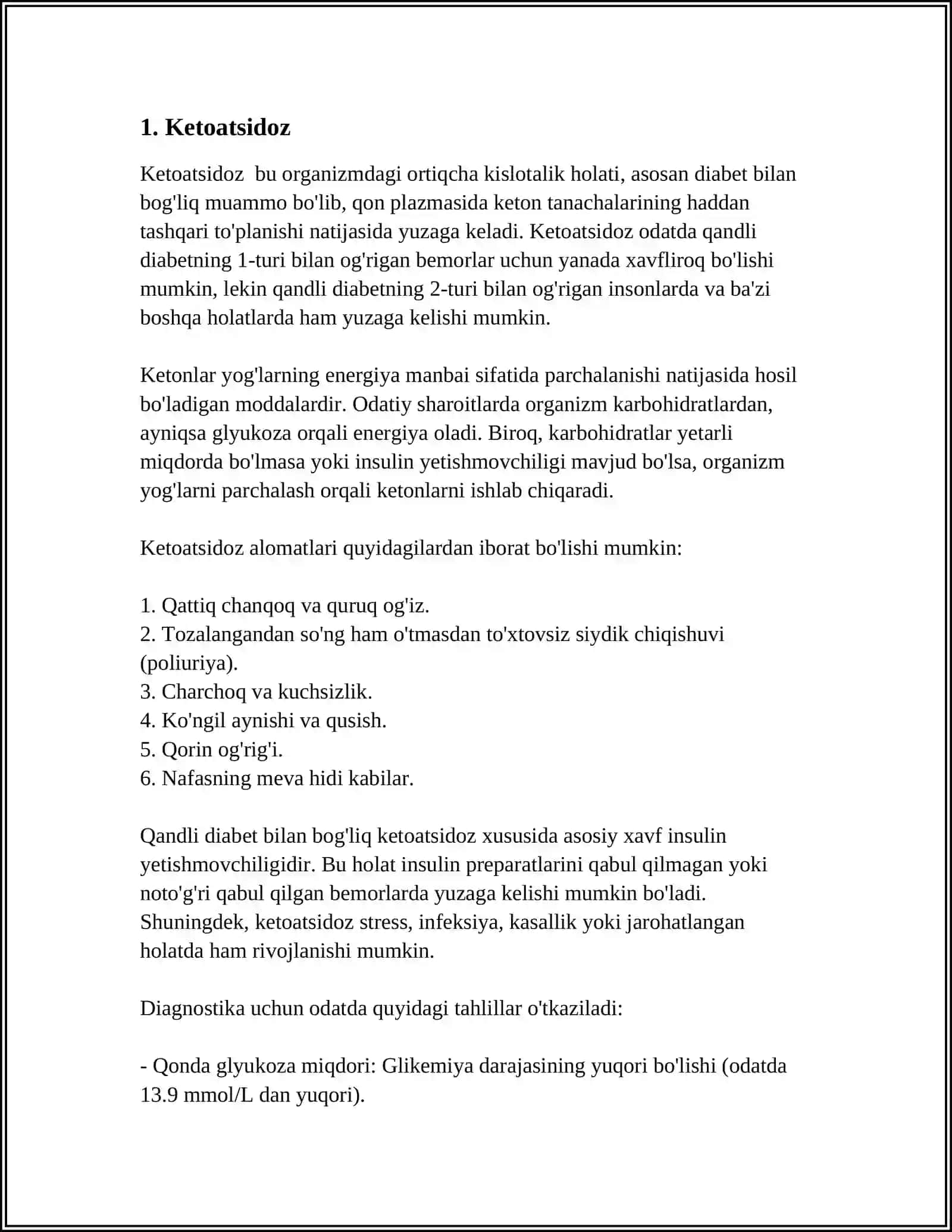 QANDLI DIABETNING O'TKIR ASORATLARI 3