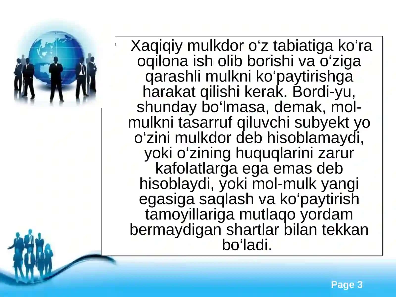 Xususiy tadbirkorlik: mohiyati va xususiyatlari 3