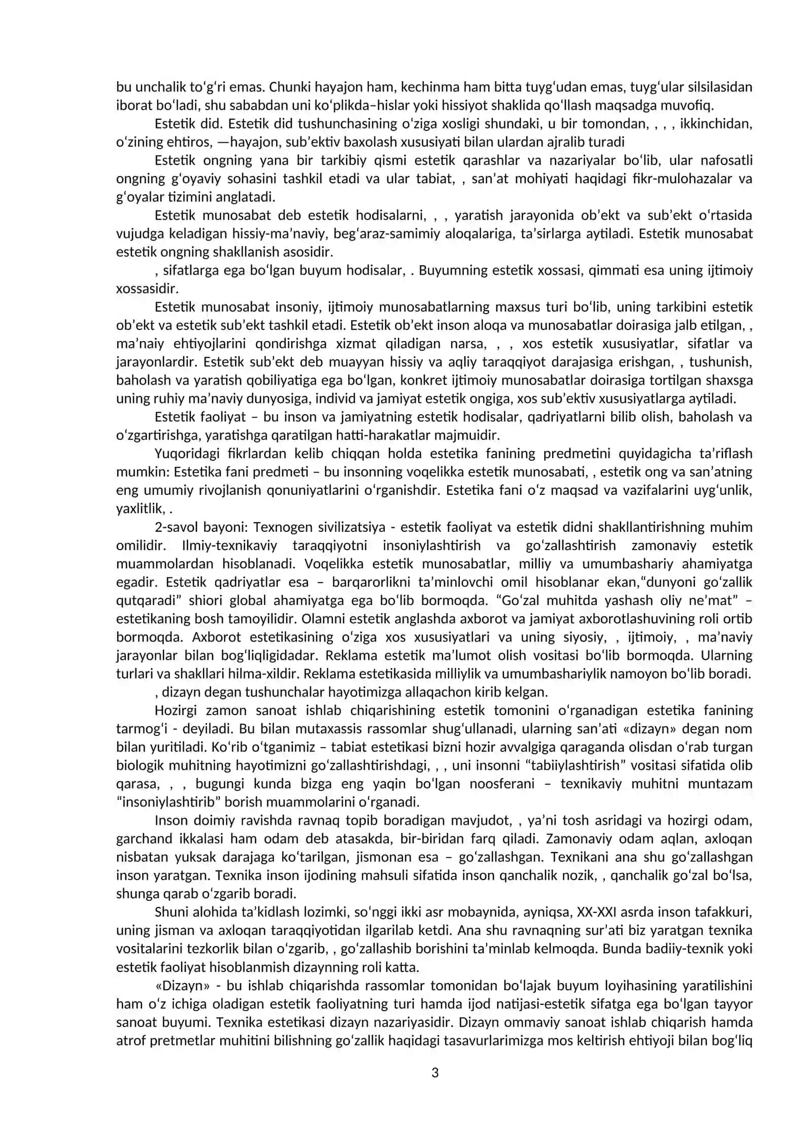 Estetika (Nafosat falsafasi) 3
