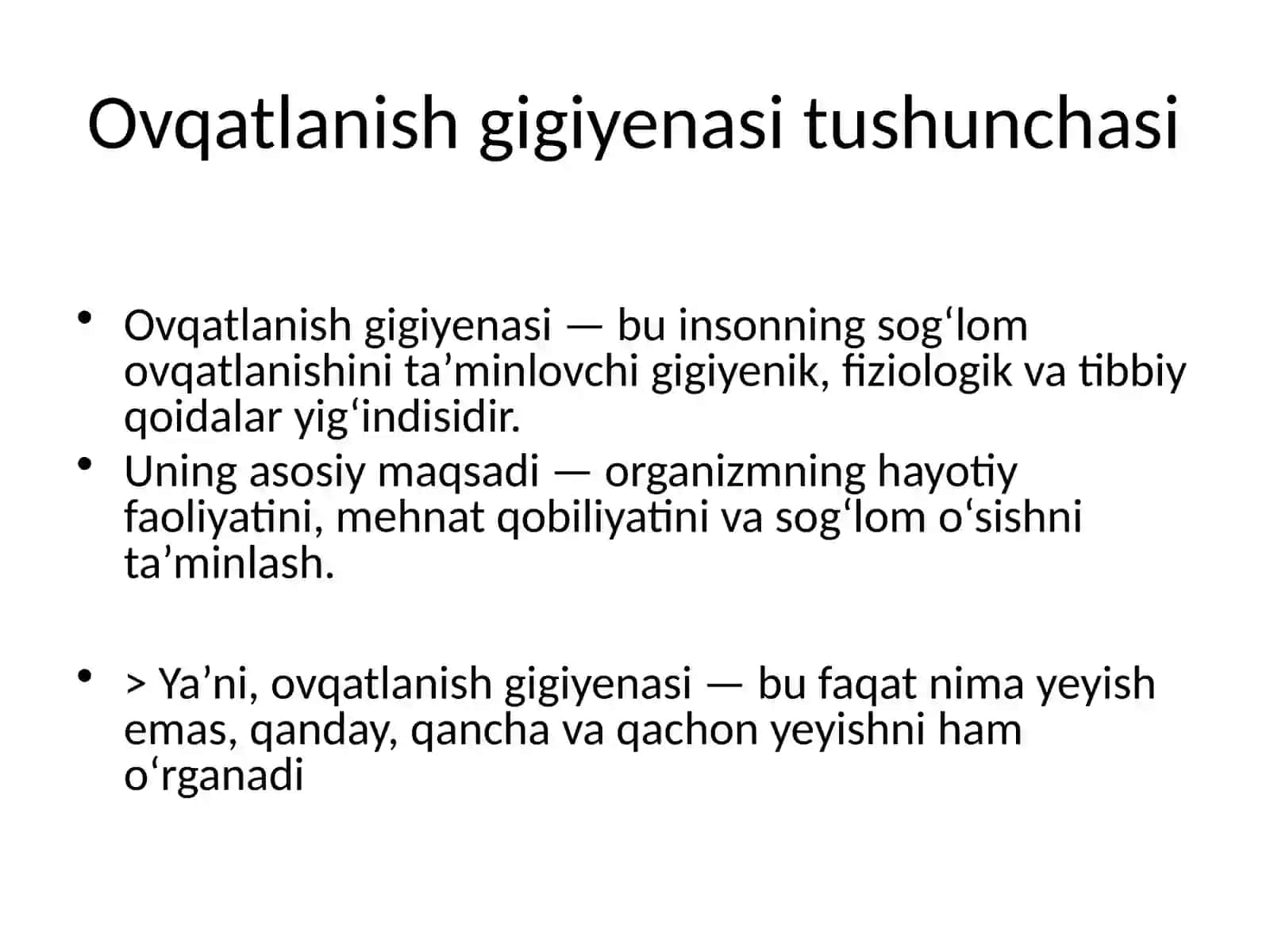 Ovqatlanish gigiyenasi 3