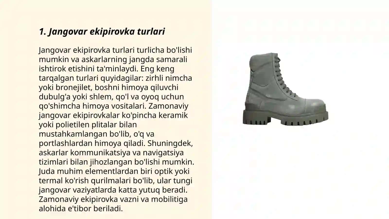 Jangovar ekipirovka turlari 3