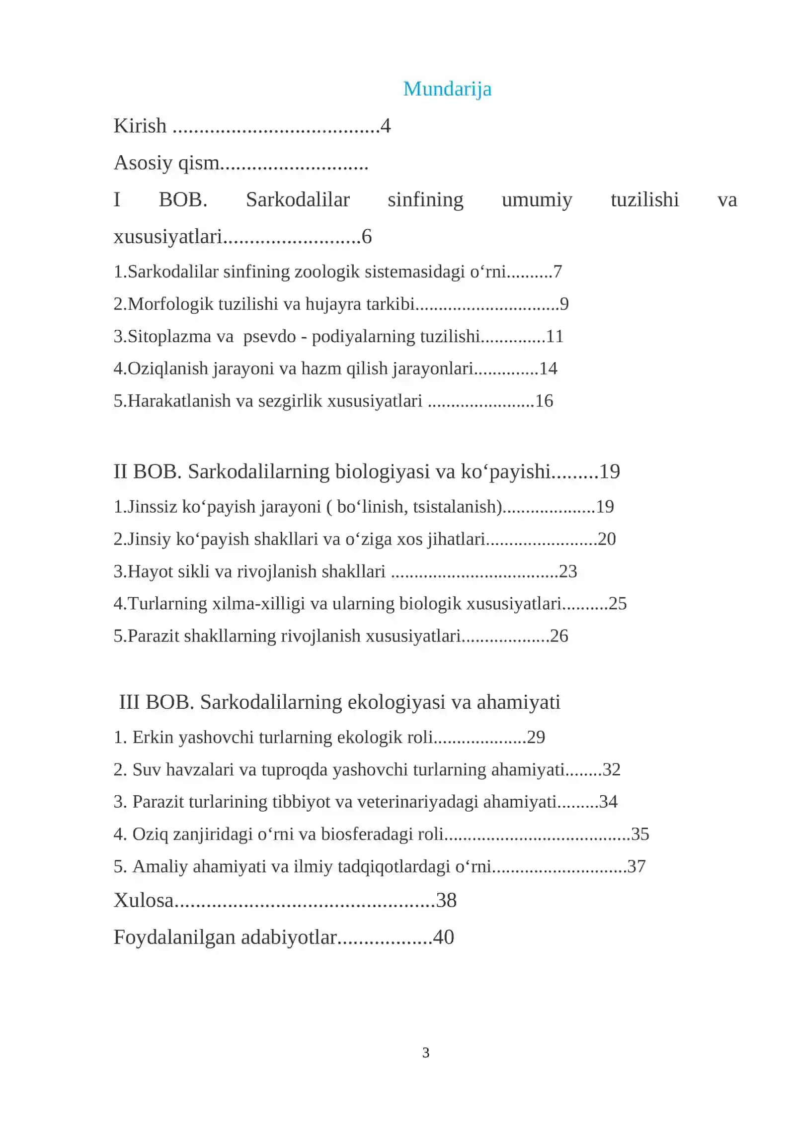Sarkodalilar sinfining biologiyasi 3