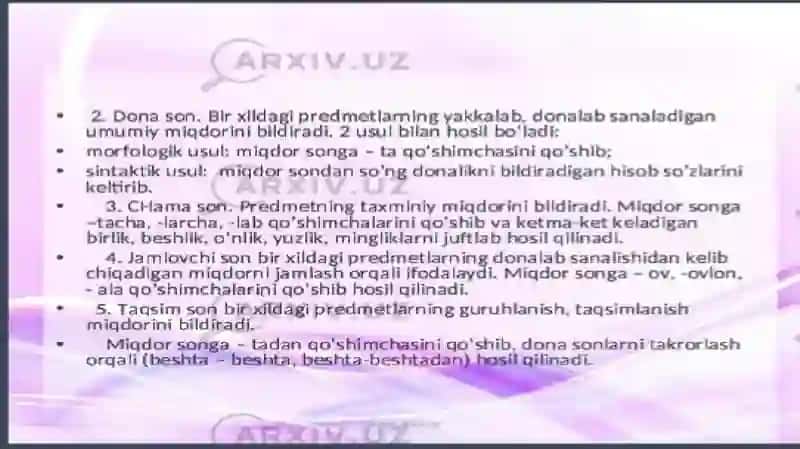 son so'z turkumi 3