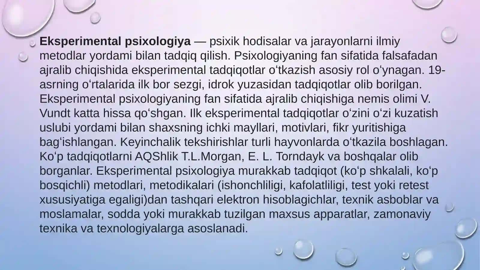 Eksperimental psixologiya: fan sifati va rivojlanish 3