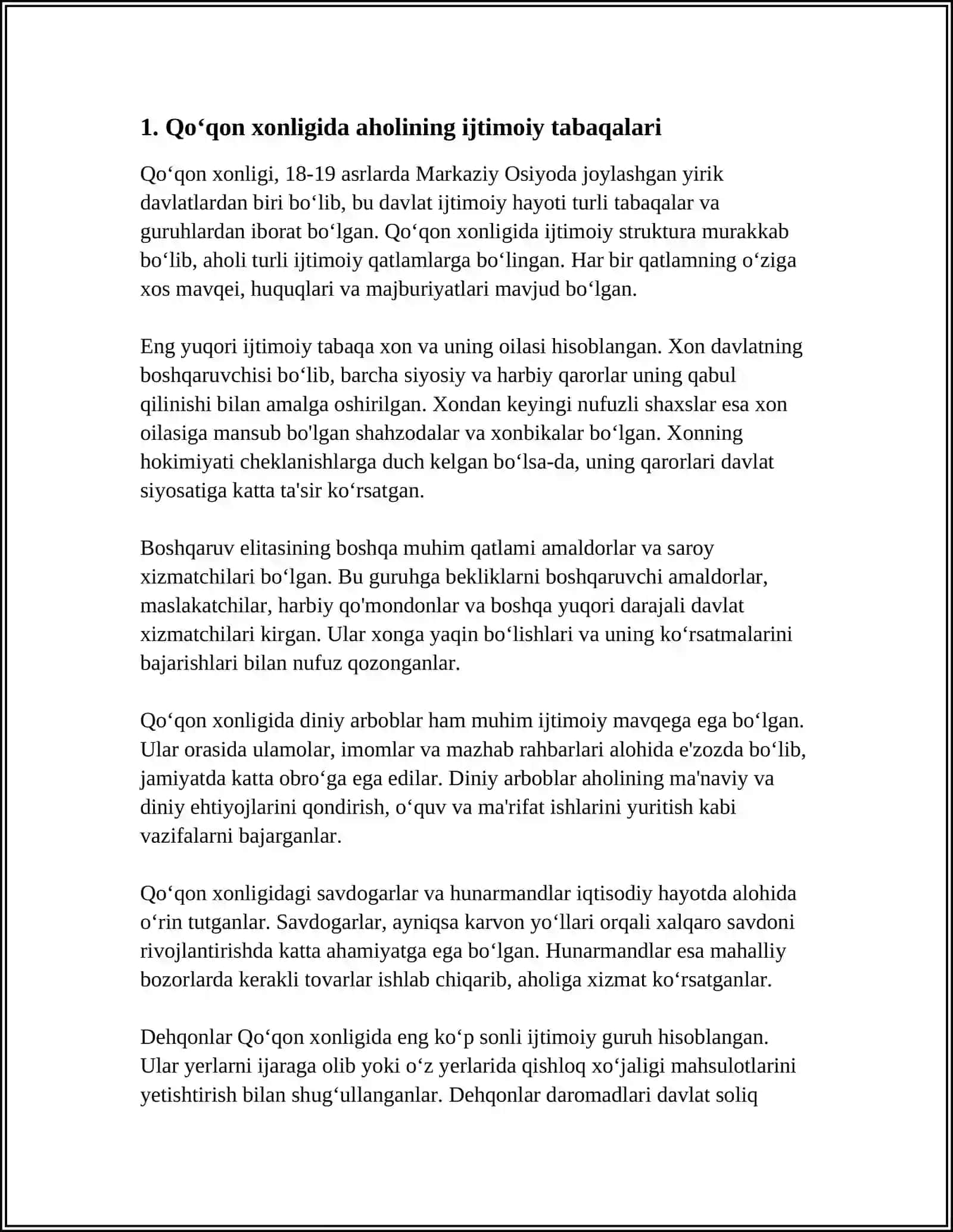 QOʻQON XONLIGIDA IJTIMOIY-IQTISODIY HAYOT 3