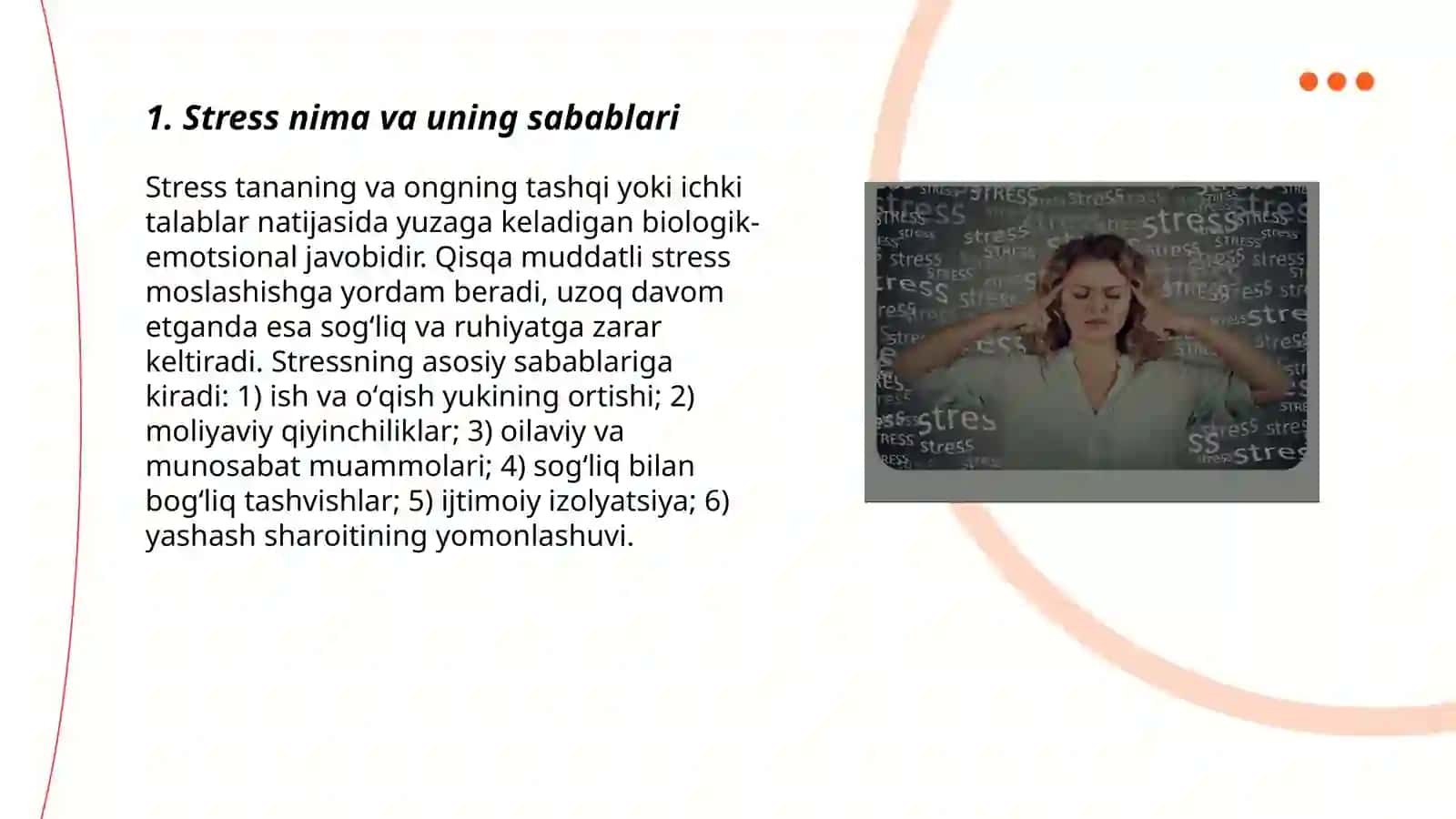 Strees va ularni bartaraf etish usullari 3