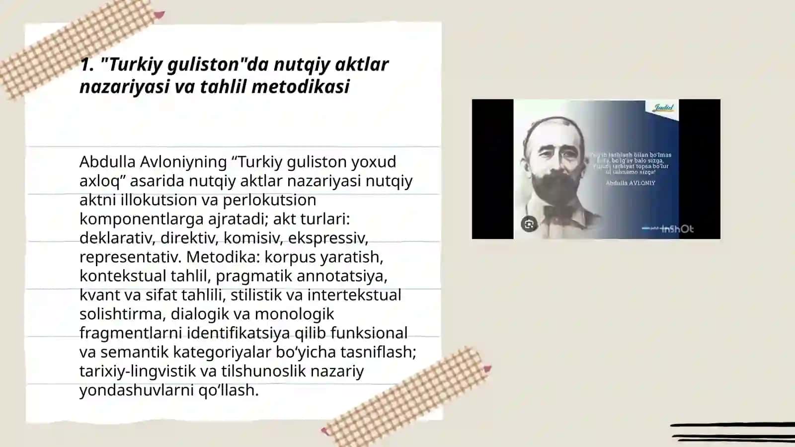 Turkiy guliston yoxud axloq asar tilida nutqiy akt tahlili 3