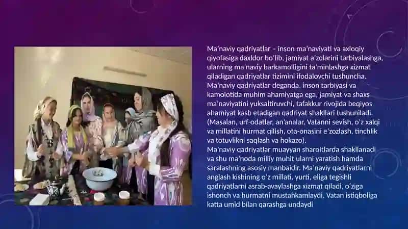 Maʼnaviyat va Qadriyatlar Tizimi 3
