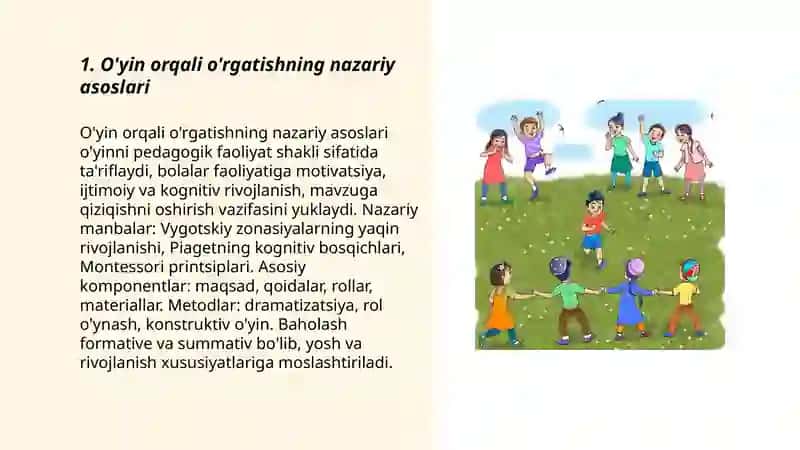 O'yin orqali o'rgatishning nazariy asoslari 3