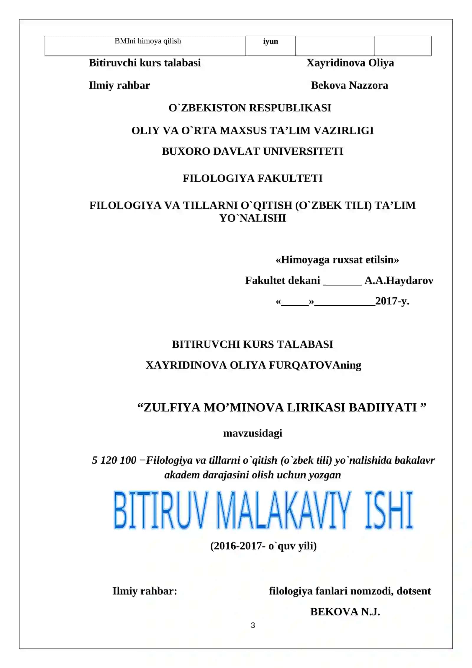 ZULFIYA MO’MINOVA LIRIKASI BADIIYATI 3