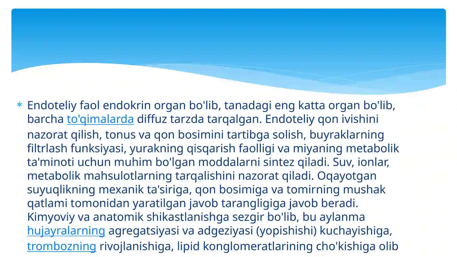 Qon tomir endoteliyasining funksiyasi 3