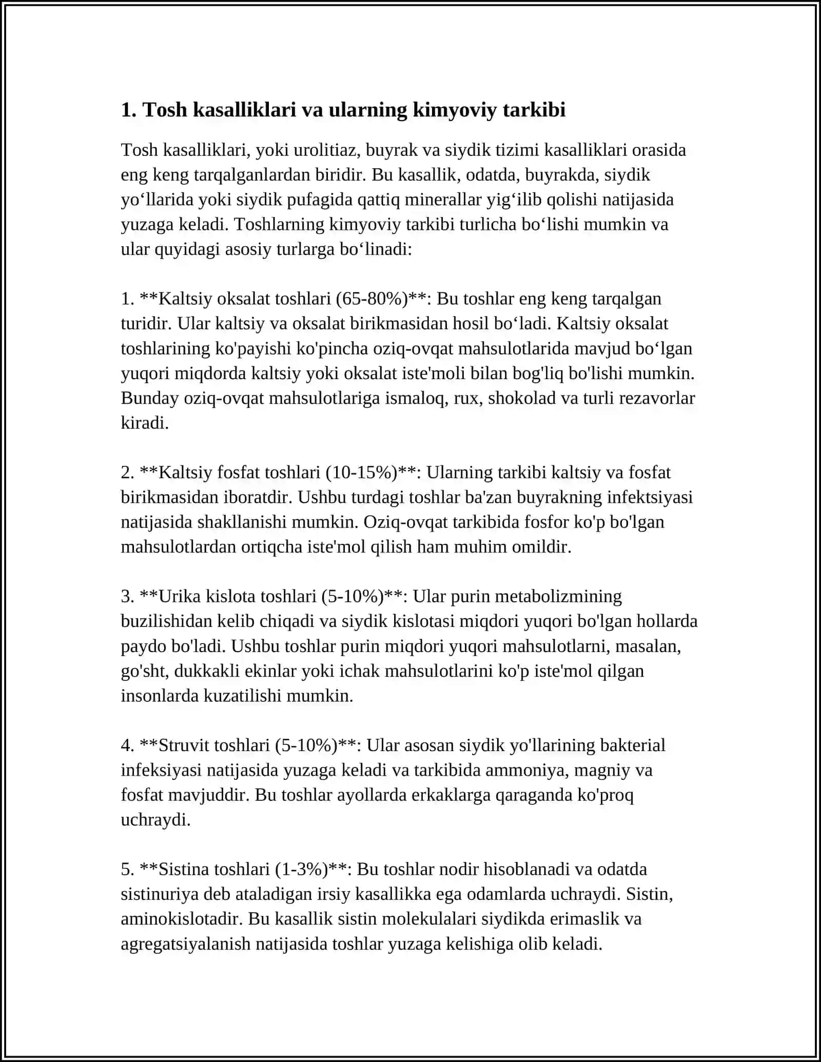 TOSH KASALLIKLARI KIMYOSI 3