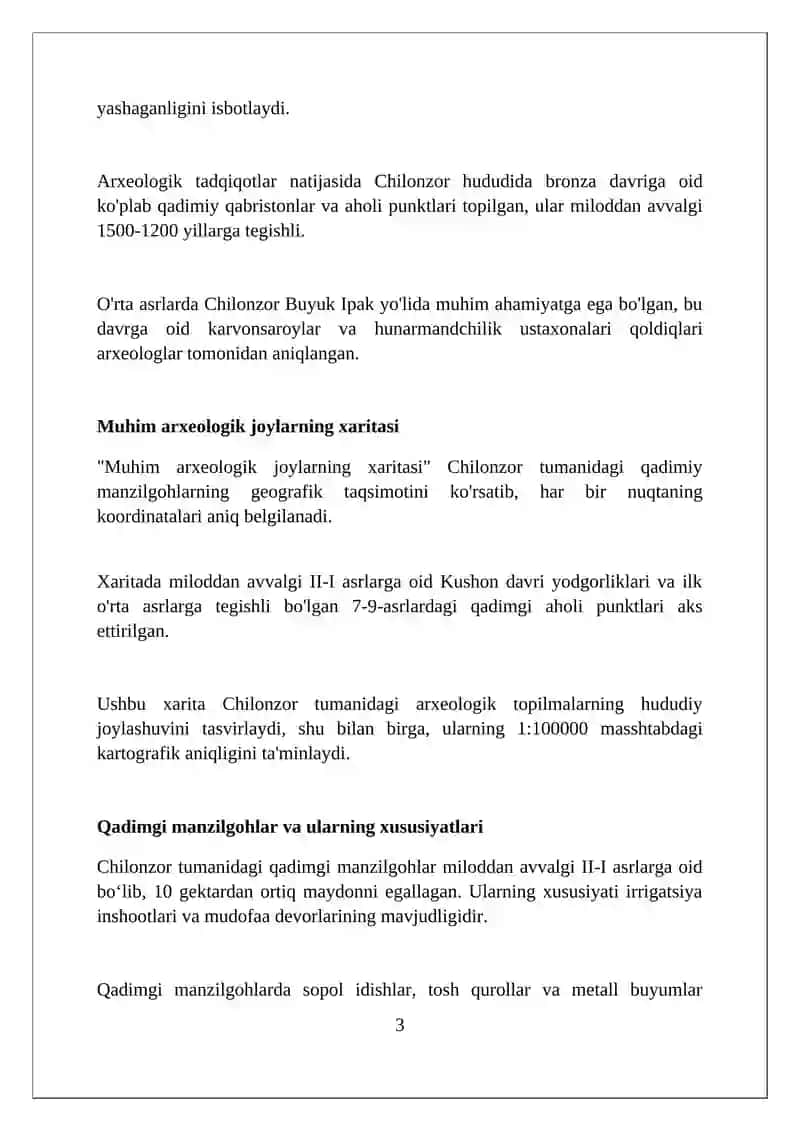 Chilonzor tumanidagi arxeologik manzilgohlar 3