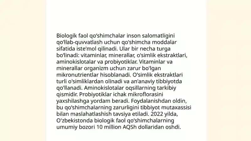 Biologik faol qoʻshimchalar haqida maʼlumot 3