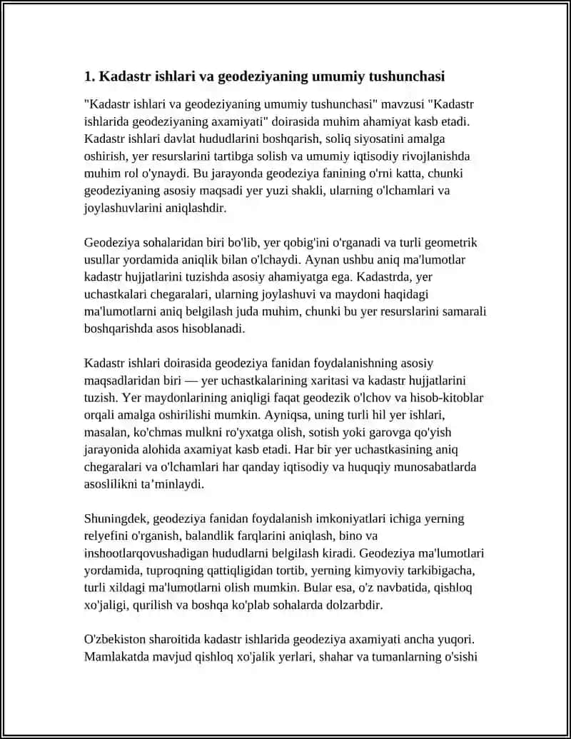 KADASTR ISHLARIDA GEODEZIYANING AXAMYATI 3