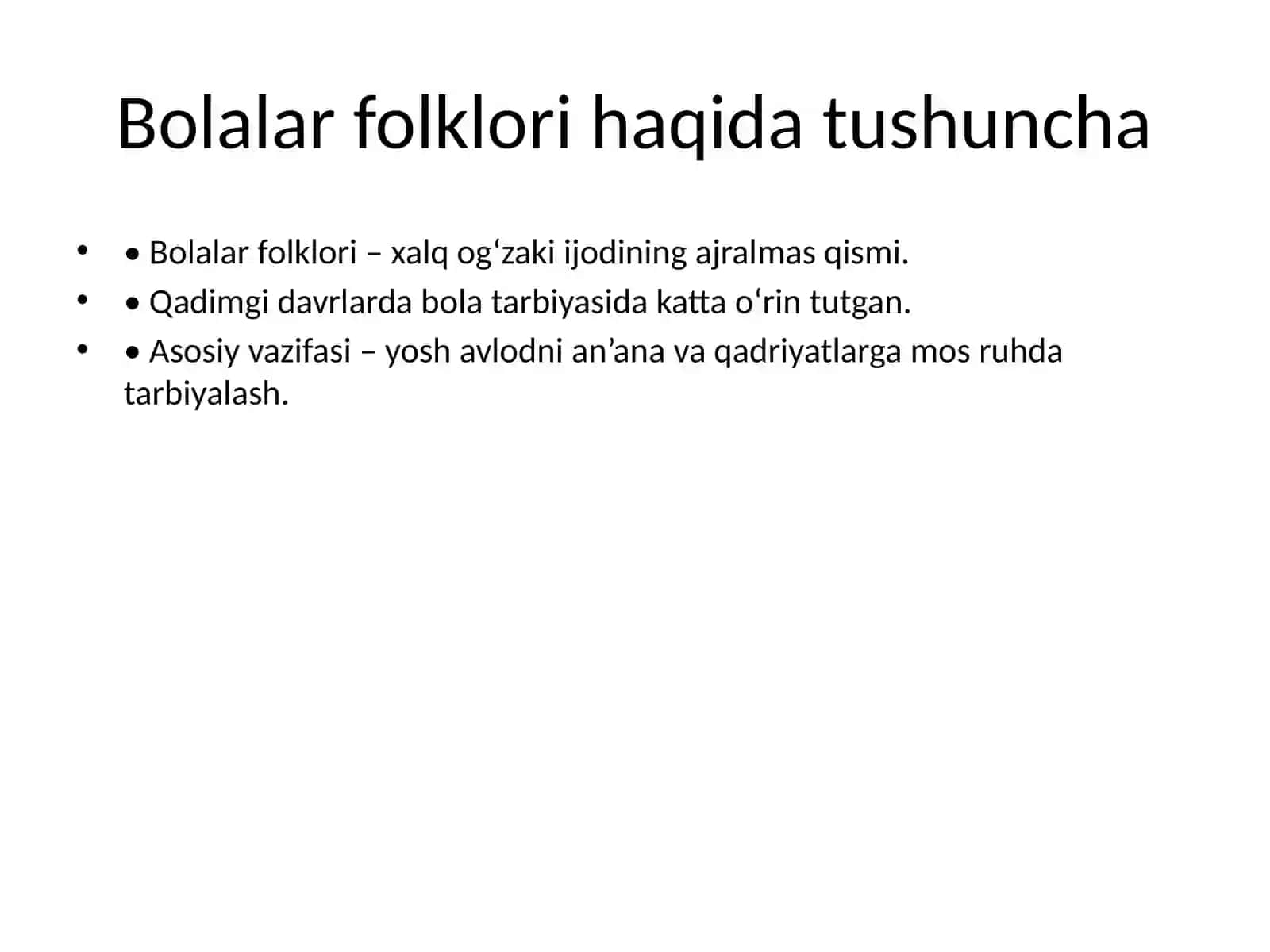 Bolalar folklori haqida tushuncha 3
